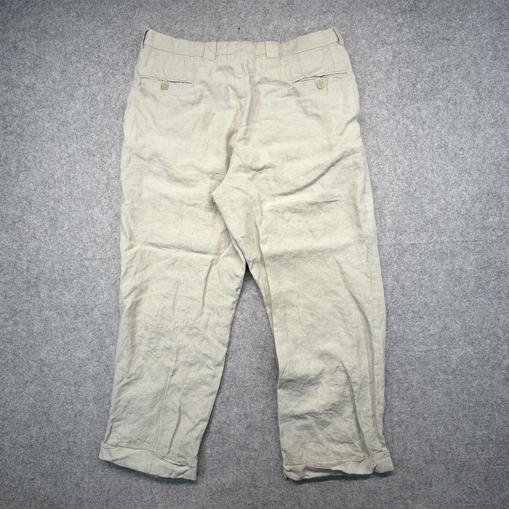 GIORGIO ARMANI Italy Baggy Pleated Linen Pants Men's 34x28